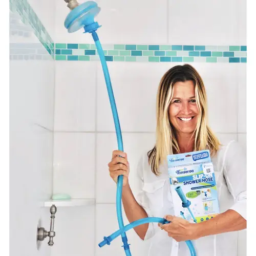 Rinseroo Shower Cleaning Thing - Slip-On 6' Hose for Easy Wall Rinsing & More - Fits Showerheads Up to 4" Diameter - No Installation Required - Shower Attachment Shower Attachment