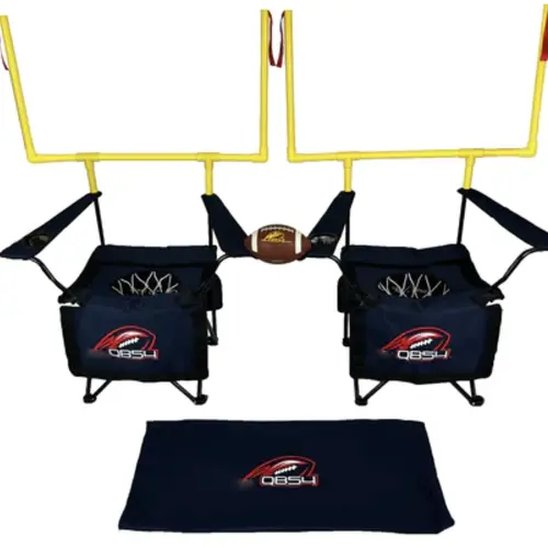 QB54 Creative gift Navy Set with 2 Chairs Field Goal Posts Inflatable Rubber Football Foam Kicking Tee Pump Carry Bag Sports Outdoor Ball Equipment Football Game