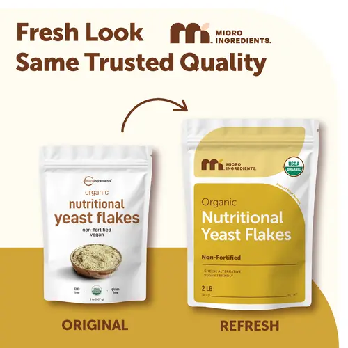 Micro Ingredients Organic Non-Fortified Nutritional Yeast Flakes - Pure & Powdered