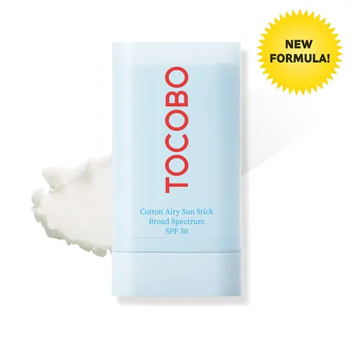 TOCOBO - Cotton Airy Sun Stick (Broad Spectrum/SPF50) 19g | Lightweight, Matte, Oil Control, Korean Sunscreen Sun Stick