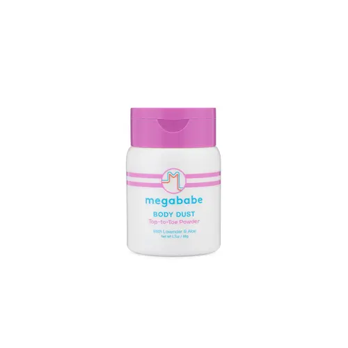 Megababe Sweat Absorbing Mini Body Powder - Body Dust | with Lavender & Aloe | Talc-Free, All Natural | 1.7oz