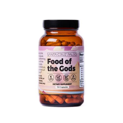 Santa Cruz Paleo Food of the Gods - 30 Servings, 150 Capsules - Supports Energy and Musculoskeletal Health - Supplement for Men and Women with Grass Fed Beef Organ, Collagen, Maca Root, Colostrum, Bone Broth, Iron, Vitamin B12 - Gluten Free, Keto Friendly