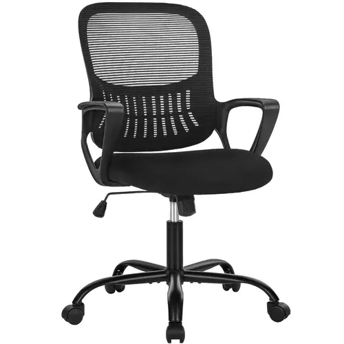 【Deal】SweetFurniture Office Chair, Desk Chair, Ergonomic Home Office Desk Chairs, Computer Chair with Comfortable Armrests, Mid-Back Task, Chair For Desk