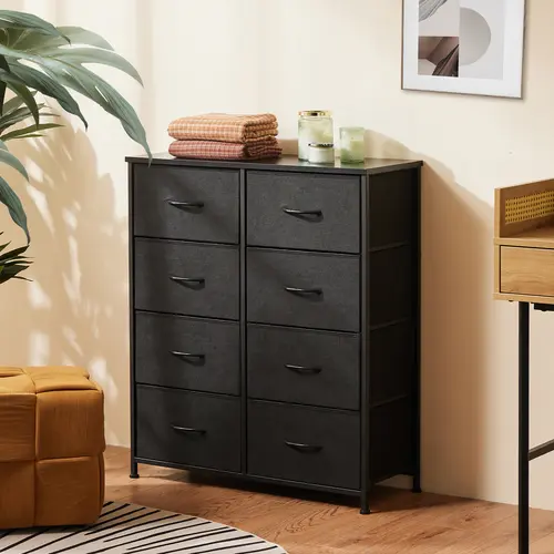 Sweetcrispy 8-Drawer Bedroom Dresser - Steel Frame, Wood Top, Dressers for Bedroom, Room Storage, Small Room Ideas, Space Organizing, Storage Upgrade, Space-Saver Cabinet for Entryway, Modern Indoor Cupboard, Wardrobe Dorm Room, Dorm Room Ideas, Bedroom S