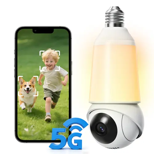 NOAHTEC Wireless WiFi Light Bulb Security Camera - 3MP HD, Infrared Night Vision, Motion Sensor, Adjustable Pan-Tilt, 2-Way Audio, Human & Animals Detection, Alexa Compatible, Micro SD Support, Smart Home Gadgets, WiFi Monitoring Camera