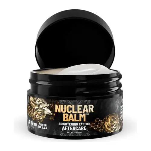 Nuclear Balm Tattoo Brightening Cream - 2 oz Hydrating Moisturizing Vegan Aftercare for Fresh & Old Ink - Made in USA