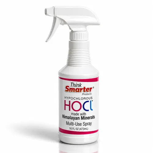Think Smarter Products 16oz HOCl hypochlorous spray | multi-use spray with Himalayan minerals | fragrance-free daily spray