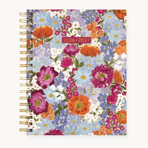 Elyse Breanne Design 2026-2027 Academic Planner, Wire-O Gold Bind, August-July Run, with Habit Tracker, Coloring Pages, Gold Foil Stickers