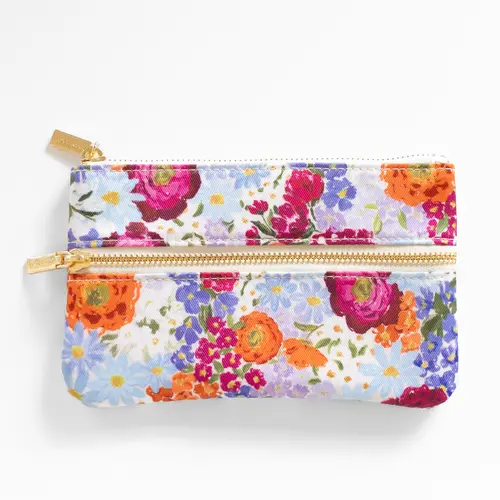 Elyse Breanne Design Compact & Portable 100% Polyester Pencil Pouch, Office Stationery Supplies, Gold Hardware, Inner Slip Pocket, 7.75" x 4.75", Hand Wash, for Artists, Creativity Is Always Within Reach