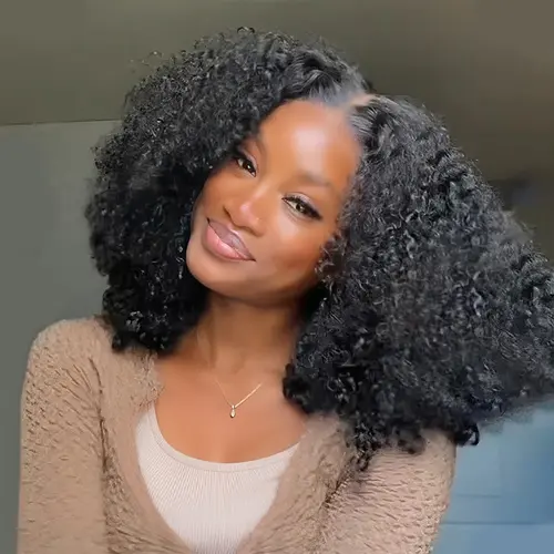 ISEE HAIR Wear Go Kinky Curly Glueless Wigs Human Hair 6*4 HD Lace Front Wigs Pre Plucked Tiny Knots Curly Glueless Human Wigs for Beginners #SoHoChic #TikTokShopBackToSchool