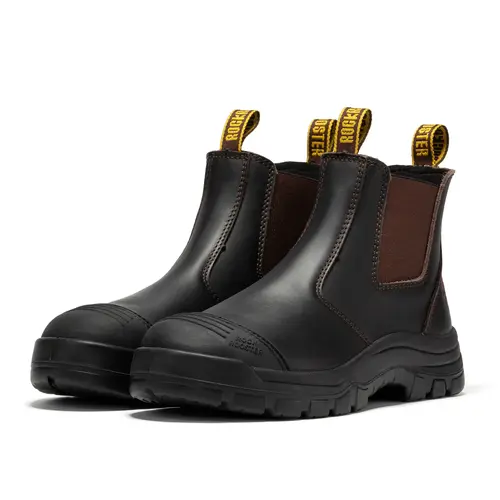 Steel Toe Shoes Leather Work Boots for Men Footwear Comfort Construction botas Slip-resistant  Wide Fit  Boy Worker Springtok Closed Parent
