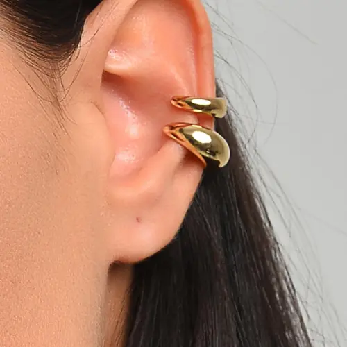 Simple Plain Zinc Alloy Earrings, Minimalist Fashionable Casual Ear Cuff, Daily Use, Jewelry For Daily Decoration
