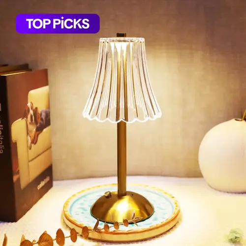 Vintage with Touch Sensor, USB-Rechargeable Bedroom Dimmable Nightlight with 3-Color Dimming, Desk Light for Home Decor and Indoor Lighting, Modern Mood Lighting, Decorative Ambiance Lighting, Adjustable Light, Decorative Light