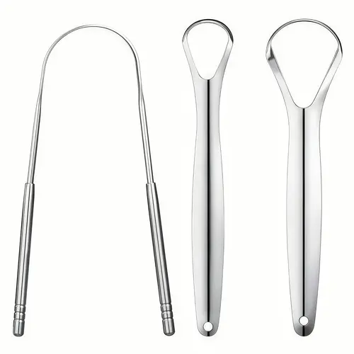 Stainless Steel Metal Tongue Scraper Cleaner Set, 1-4 Packs, U-Shaped Tongue Cleaner for Fresh Breath, Oral Hygiene Tool for Adults