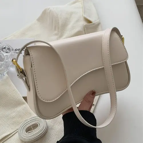 Women's Solid Color Asymmetric Classic Flap Casual Crossbody Shoulder Bag, Versatile Textured PU Leather Commuter Casual Purse for Daily Use, Casual Crossbody Bags, Everyday Crossbody Bag #GLOBAL PICKS