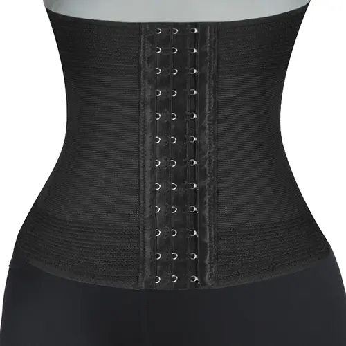 Women's Solid Tummy Control Waist Trainer, Hook and Eye Closure High Waist Body Shaper, Women's Shapewear Clothing for Postpartum Recovery