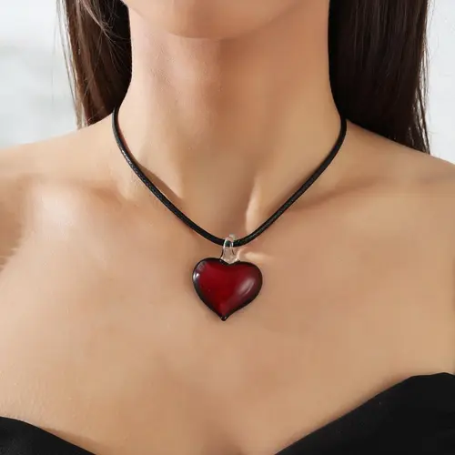 Women's Love Heart Design Necklace, 1 Piece Trendy Versatile Jewelry for Women & Girls, Perfect Gift for Mother's Day, Birthday & Party