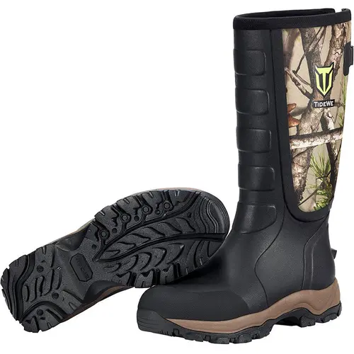 [Amazing Offer] TIDEWE Hunting Boots Snake Proof for men, Waterproof Insulated Warm Rubber Boots with Steel Shank, 5mm Neoprene Warm Durable Lightweight Outdoor Boots, Durable Work Boots for Farming Gardening Fishing men s boots work boots for