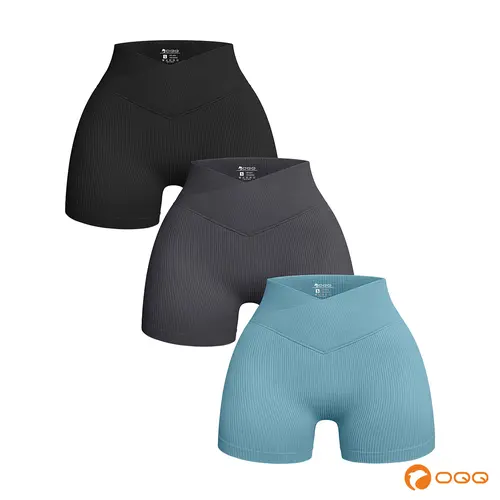 OQQ Women's Seamless High Waist 3 Piece Yoga Shorts Workout Athletic Gym Leggings Activewear Outdoorfun,travel essentials,camping essentials