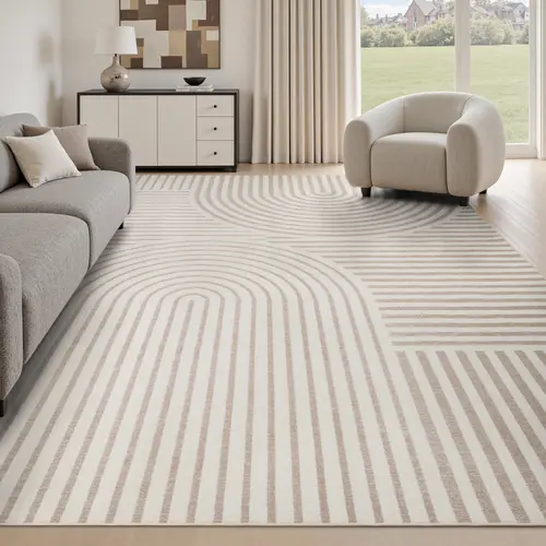 MontVoo Jacquard Textured Geometric Pattern Boho Washable Decorative Soft Area Rug - Non-Slip, Easy-to-Care, Indoor Use for Living Room, Bohemian Style Low Pile Rugs, Aesthetic Home Decor,back to school,dorm essentials, Sohochic, home essentials