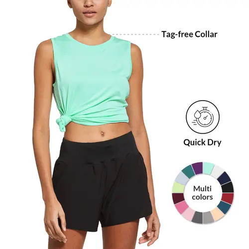 Baleaf Women's Breathable Cool-Dry Fabric Pull-On Sports Vest, Workout Clothing, Sleeveless Workout Tank Tops for Pickleball, Casual Loungewear