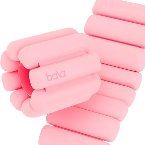 Bala Bangles Adjustable Wrist & Ankle Weights - 2-Piece Set with Elastic Strap, Hook Closure, 1lb Each Portable Comfortable Resistance Fitness Gear for Weight Training, Yoga