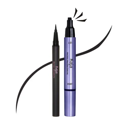 Kaja Korean Wink Stamp & Pen 2-in-1 Eyeliner l Waterproof Wing Eyeliner l Eye Irritation Tested, Long Lasting
