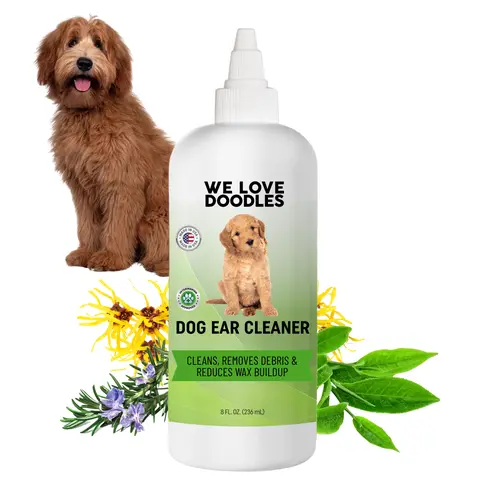 We Love Doodles Dog Ear Wash Cleaner - Natural Ingredients, Easy to Use, Made in USA, Removes Debris & Reduces Wax Buildup, Safe for All Breeds