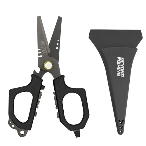 Beyond Fishing 6.5-in Pro Heavy Duty Stainless Steel Shears - Unisex Fishing Supplies with XL Finger Holes, Outdoor Fishing Supplies for Braiding Line Cutting, Premium Hand Multi-Tool