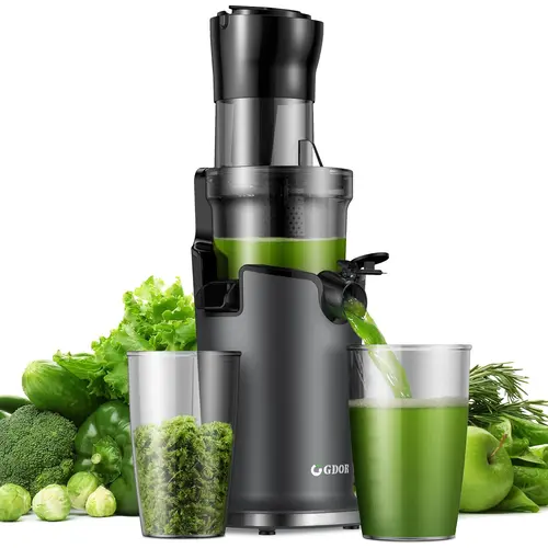 Mokkom Slow Cold Pressed Juicer Machine - 5.3" Wide Feed Chute, 150NM Powerful Motor, High Juice Yield Masticating Extractor, Easy to Clean, Whole Fruit & Vegetable Compatible for Summer Use,home essentials