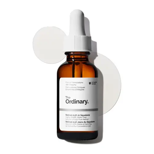 The Ordinary Retinol 0.5% in Squalane, Intermediate Retinol Serum for the Face That Is Anti-Aging and Skin Smoothing, 1 Fl Oz