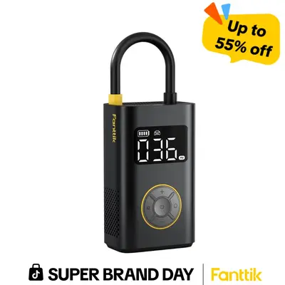 Fanttik X9 Pro Portable Car Tire Inflator, 150PSI High-Pressure Cordless Automotive Tire Inflation Tool, Smart ON/OFF Hose Design, 1 Min Jet-Inflate, 4+N Auto Stop Modes, 17oz Lightweight Tools with Long-Lasting Battery, SummerWins