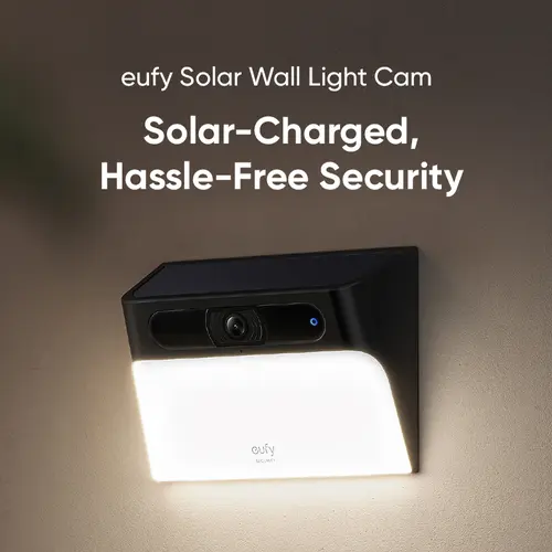 eufy Security Solar Wall Light Cam S120, Wireless Outdoor Cameras, Wall Mount, 2K AI-Powered Home Security Camera System, Forever Power, Motion-Activated Spotlight, IP65 Waterproof, No Monthly Fee, Home Protection | Spingtok