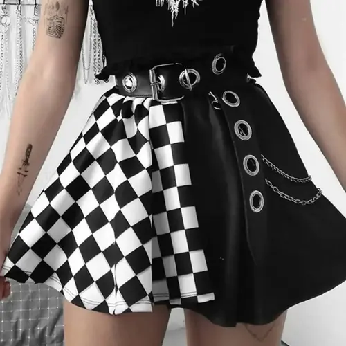Women's Plaid Print Short A Line, Summer Clothes Women, Casual Comfy Skirt for Women's Daily Wear, Casual Streetwear Skirt, Summer, A Line Skirts