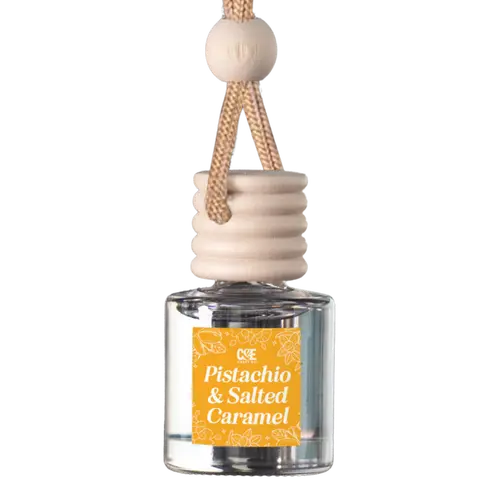 Pistachio & Salted Caramel Scented Car Diffuser - Sweet Nutty, Salt-Caramel Warm Freshening Car Fragrance, Automotive Accessories