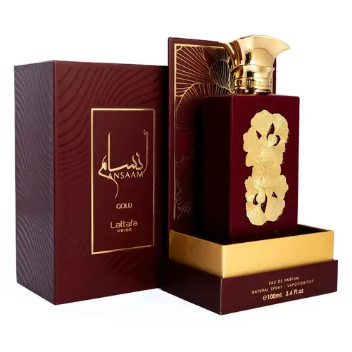 Lattafa ANSAAM GOLD Unisex Arabian EDP Perfume - 3.4oz (100ml) Vanilla-Scented Women's Perfume, Beauty Products for Personal Care Single Item