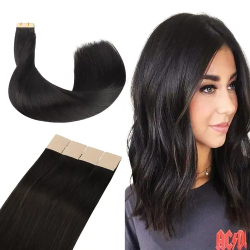 GOOGOO Hair Extensions Tape in Human Hair Natural Straight summer hairstyles #summerwins