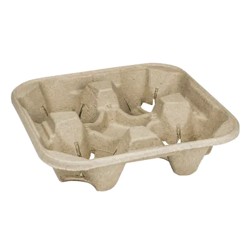 [300 pcs] Karat Biodegradable Disposable Cup Holder, for 4 Cups (8 - 32oz)