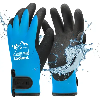 toolant Heavy Duty Winter Gloves, Latex Fully Soaked, 100% Waterproof Gloves, Thermal Insulated Winter Dipped Gloves springtok