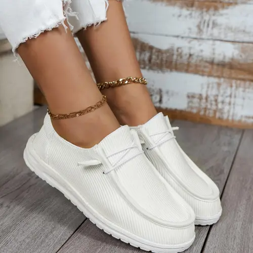 Women's 1 Pair Minimalist Fabric Slip Ons Casual Plain Round Toe Slip-on Shoes, Casual Comfortable Versatile Soft Sole Shoes For Daily Wear Slip Ins Shoes