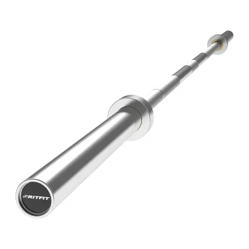 RITFIT 7FT 2" Hybrid Standard Barbell - Unisex Steel Shaft Squat Bar with Center Knurl, Medium Grip, Weight Plate Compatible, Home Gym Resistance Training Equipment for Leg & Muscle Exercise