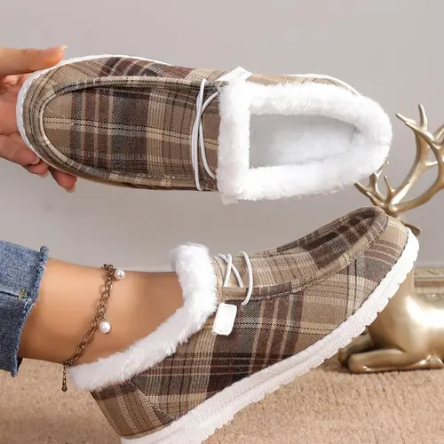 Women's Fashion Solid Color Round Toe Casual Lace Up Front Fluffy Suede Slip-on Shoes, Casual Comfortable Warm Thermal Lined Shoes, All Match Sneakers For Daily Wear, Chic Versatile Shoes