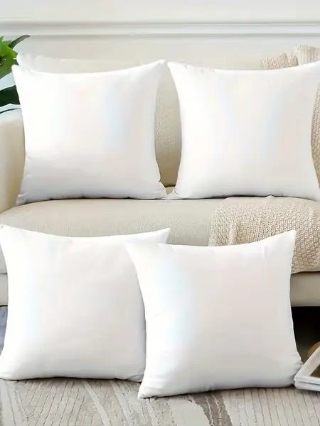 Lux Decor 4 Pack Throw Pillow Inserts – Soft Fluffy Square Cushion Fillers, Lightweight 100% Polyester Down Alternative Decorative Pillows for Couch, Sofa, Bed & Living Room, Available in 6 Sizes