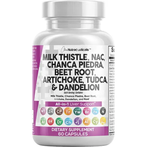 Clean Nutraceuticals Milk Thistle, NAC, Chanca Piedra, Beet Root, Artichoke, Tudca & Dandelion Root for Liver Cleanse Detox & Repair Supplement Capsules – Liver Defend