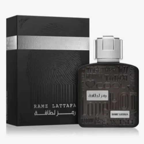 Lattafa RAMZ Silver Men's Cologne - 3.4 fl oz (100ml) Single Item, Aromatic Citrus Woody, Woody Sandalwood, Patchouli Signature Scent, Orange-Flavored Fruit-Flavored Boxed Fragrance Ideal for Gifting