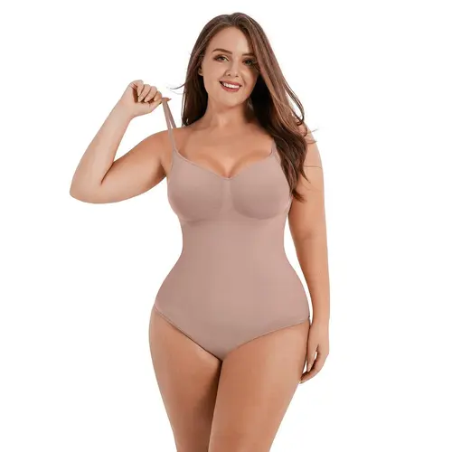 FeelinGirl Seamless Covered Bust Jumpsuit Thong Bodysuit Fit  Breathable Comfort Womenswear clothes Hip