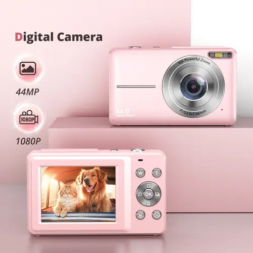 Digital Camera for Photography , 1080P & 44MP Mini Cameras with 32G Memory Card, 16X Digital Zoom, Compact & Portable Digital Camera Photos For Teens & Beginners, Gift