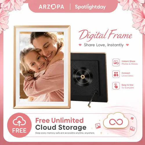 ARZOPA WiFi Digital Touch Screen Photo Frame Free Unlimited Cloud Storage Touchscreen 120s Video Frame PhotoFrame Digital Picture Frame Auto Rotate for Gift Idea