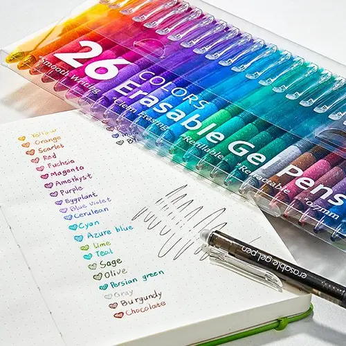 15/26 Pack Erasable Gel Pens, Retractable Fine Point Clicker Pens in 15/26 Assorted Colors, Smooth Writing and Easy to Use for Students, Teachers and Artists, Drawing Writing Planner and Crossword Puzzles,magical pen,gift,dealsforyoudays, Aesthetic Gel Pe