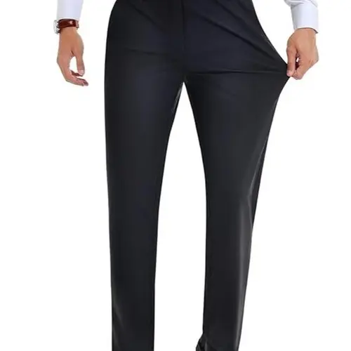 Royaura Men's Slim Fit Straight Leg Slacks - Lightweight, Stretch, Wrinkle-Free, Expandable Waist, Mensfashion Business Attire for Spring Summer, Outdoors, Gifts for Him, Romance